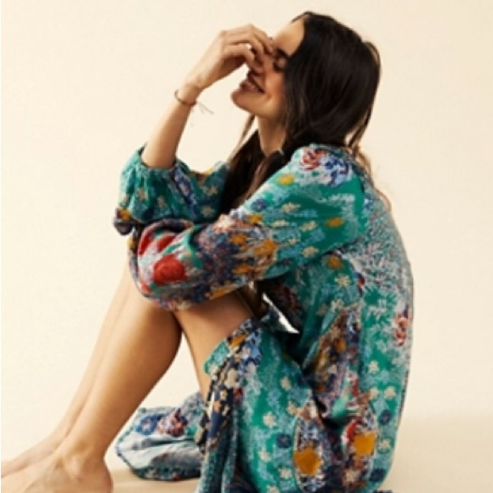 Free People Marais Printed Midi Dress XS